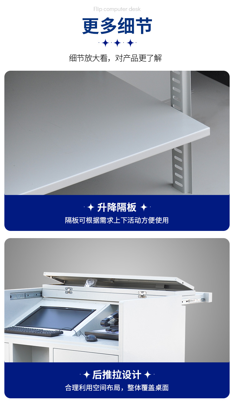 Zhongyue Bohua A02 1.2-meter steel multimedia podium with front and rear sliding cover plate Electronic teaching desk in school classroom