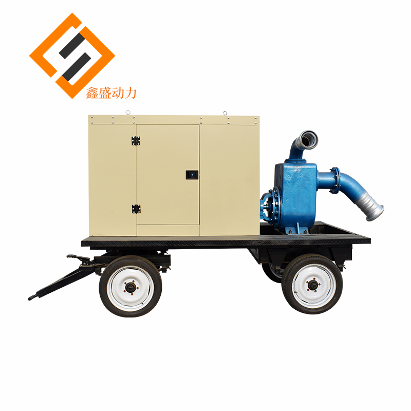 10 inch mobile pump truck water pump unit, large flow diesel engine sewage pump, self priming pump