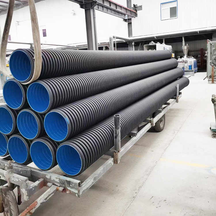 DN300 double wall corrugated pipe building rainwater pipe, underground drainage and sewage pipe, PE ventilation pipe