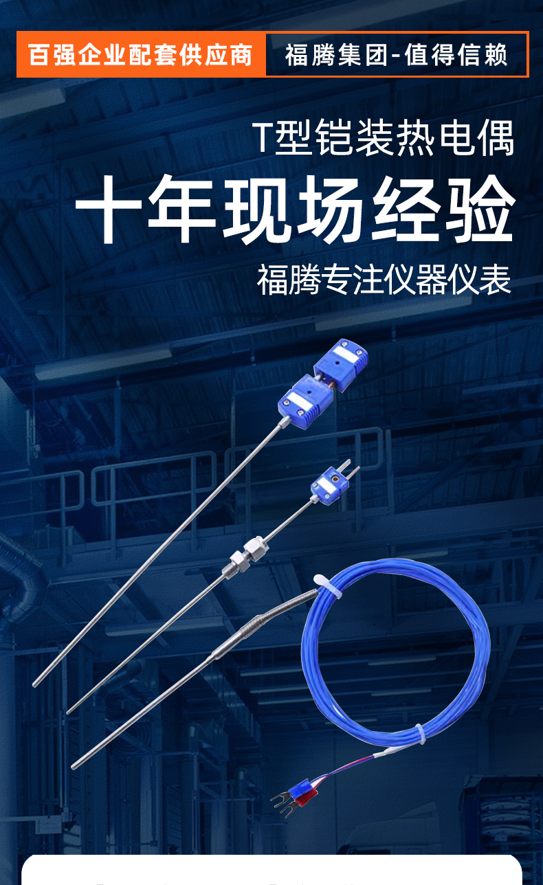 Armored thermocouple T-type arbitrary bending sub zero temperature probe Low temperature sensor Liquid nitrogen -200 customization