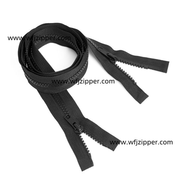 5 # resin zipper stock hard material coarse tooth rubber tooth open end plastic pull head inspection needle zipper factory