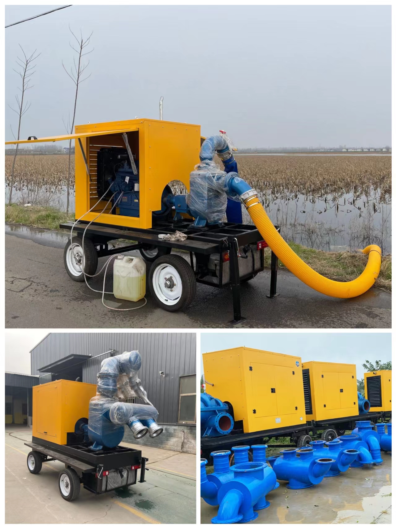 Yihua High Lift and Large Flow Mobile Flood Control Pump Truck Trailer Diesel Pump Truck YH-B50