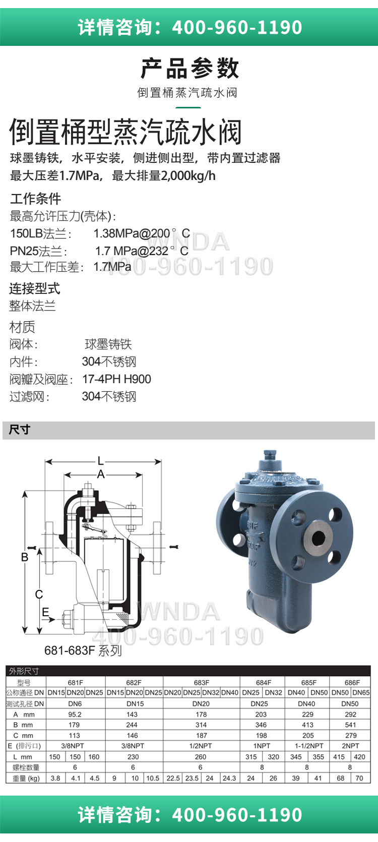 Armstrong steam trap 681F inverted bucket trap 881F flange drain valve