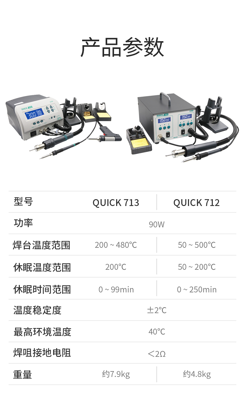 QUICK 713 welding hot air suction gun 3-in-1 712 welding typhoon gun 2-in-1 disassembly and repair platform