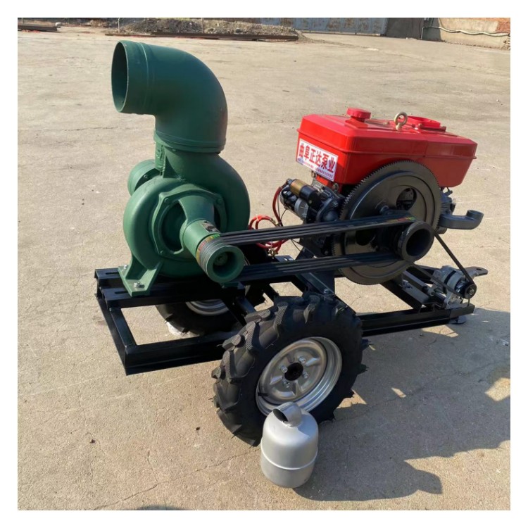 High lift diesel 8-inch centrifugal pump, large flow rate, 25 horsepower, urban and rural drainage, agricultural irrigation mobile pump truck