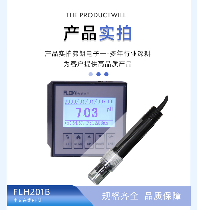 Water quality analyzer online pH meter FLH201B sewage aquaculture pH detector