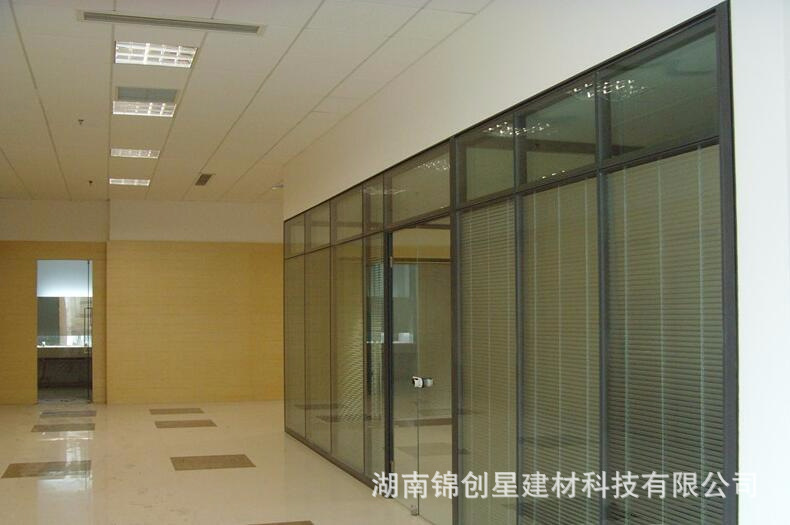 Office glass partition wall, double glass louver partition, hotel office glass partition, fireproof partition