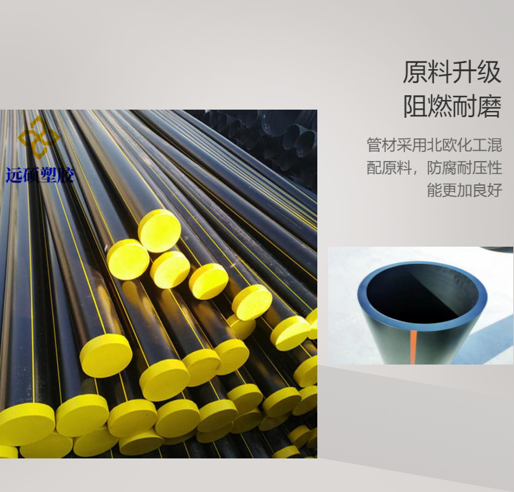 Yuanshuo High Performance PE Gas Pipe PE100 Gas Pipe SDr11 Ventilation Buried Pipe