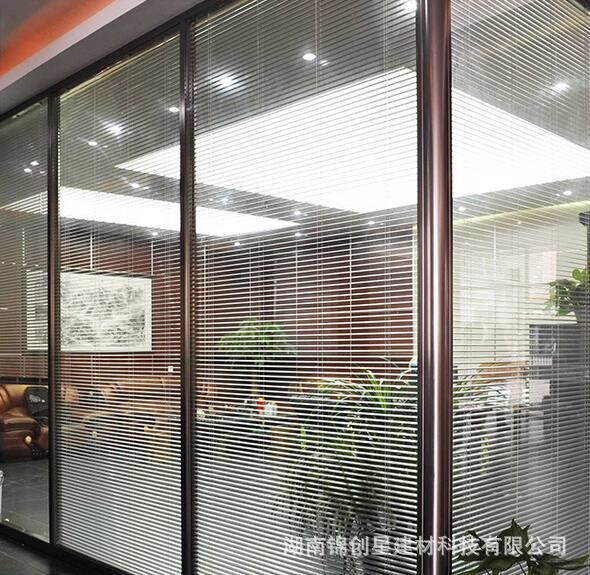 Office glass partition wall, double glass louver partition, hotel office glass partition, fireproof partition