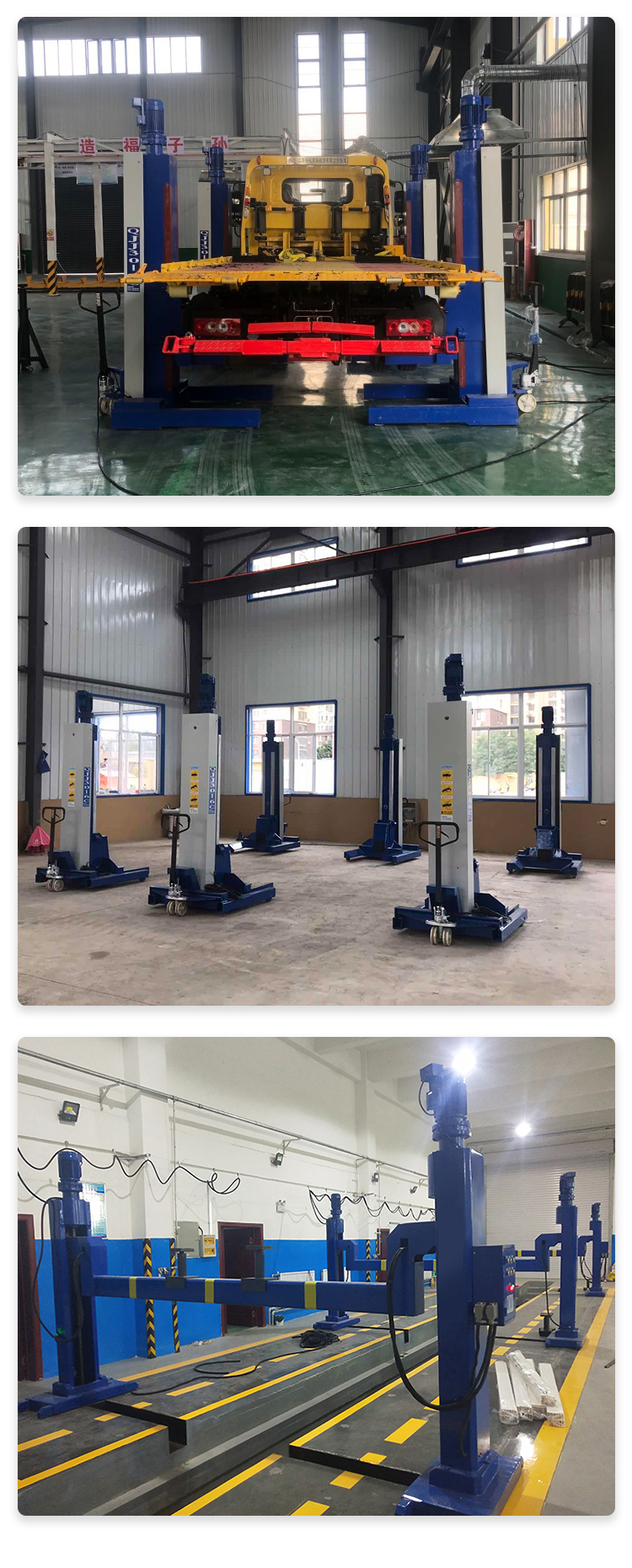 Automobile lifting machine, fixed lifting platform for motor vehicles, hydraulic elevator for automobile repair