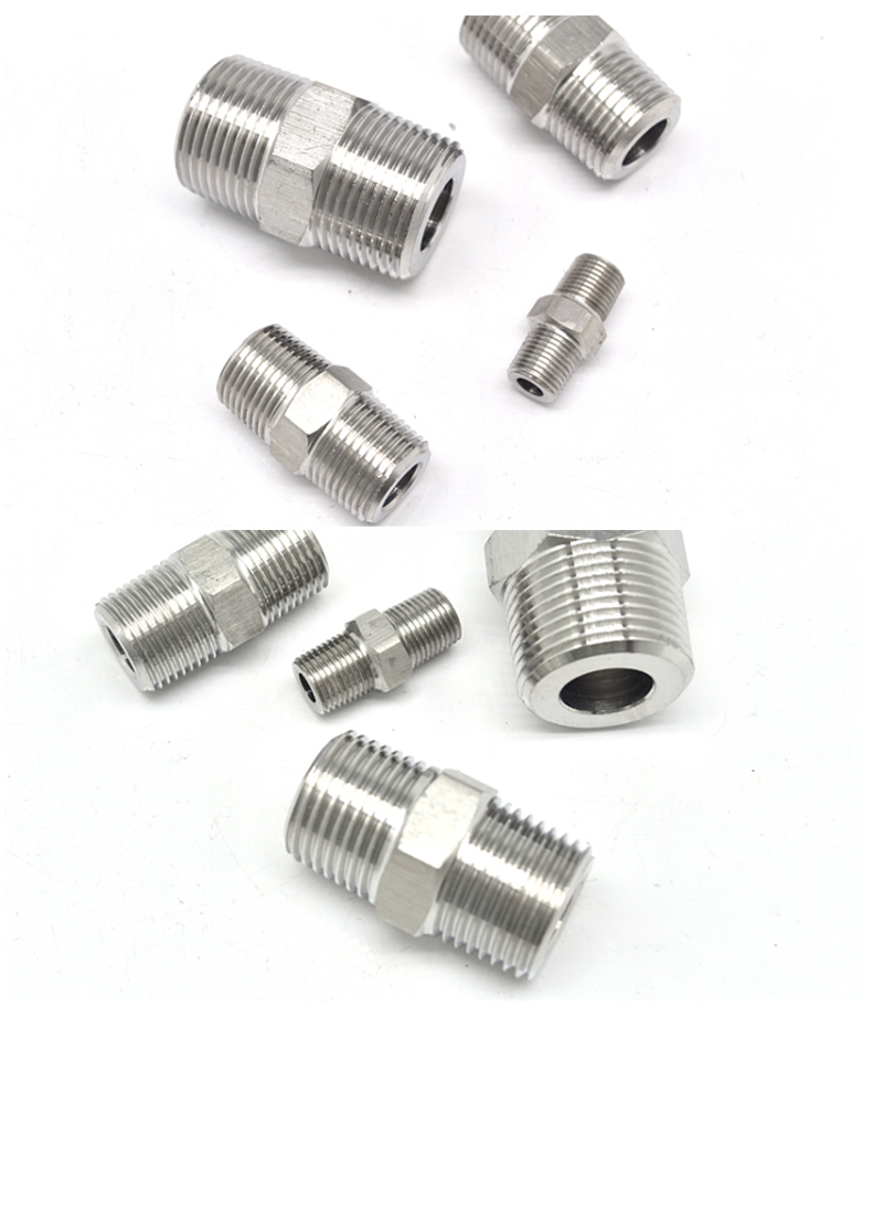 304 stainless steel outer wire joint double head direct double head outer tooth direct short connection straight through wire to wire diameter reduction