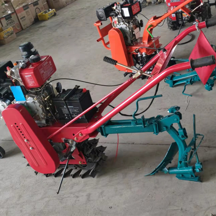 Handheld crawler micro tiller, furrowing, fertilizing, hoeing machine, field furrowing, soil plowing, and loosening machine