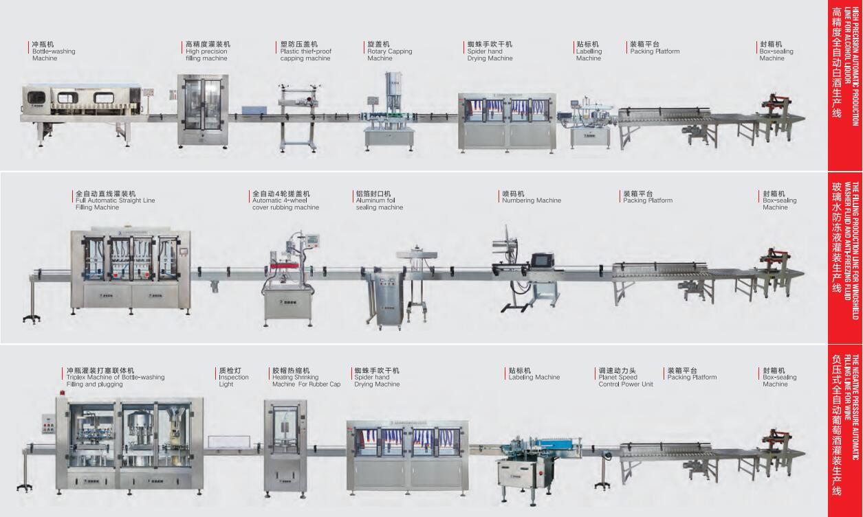 125ml strong liquor filling machine Wine packaging assembly line 500ml Baijiu filling line with fast rotary speed