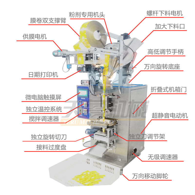 Soybean peptide powder packaging machine Tianlu TL240 bagged black bean powder packaging equipment