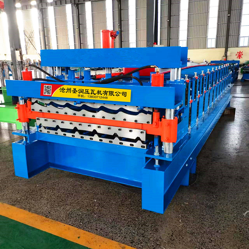 1050-1100 Arc Glass Tile Pressing Machine Double Layer Tile Machine Color Steel Dual Use Tile Pressing Equipment Factory