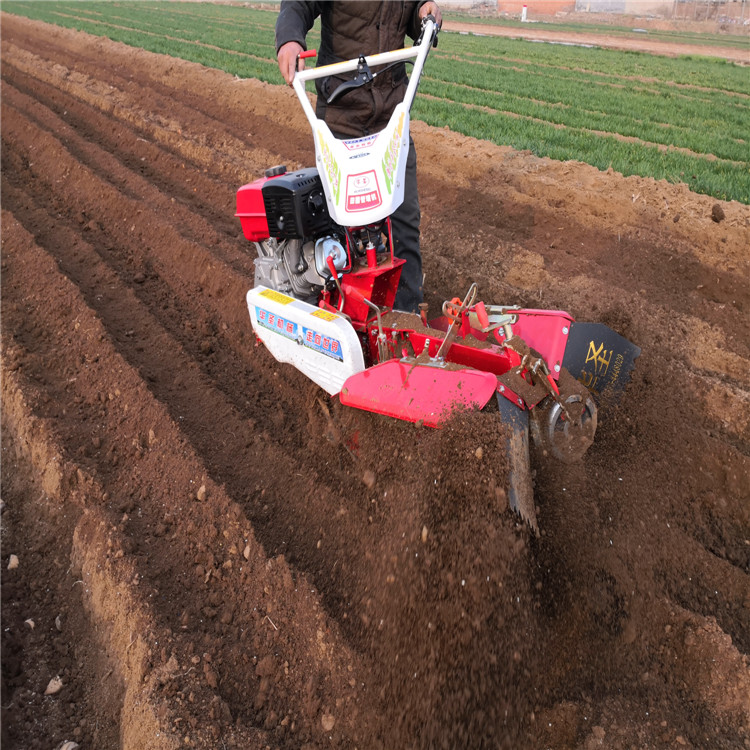 Hand held mini scallion sealing machine, 10 horsepower potato trenching and soil plowing machine, diesel Kesima trenching machine