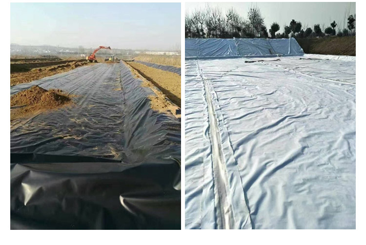 The manufacturer directly sends HDPE geomembrane composite anti-seepage geomembrane black film for aquaculture geomembrane anti-seepage film mining geomembrane white film