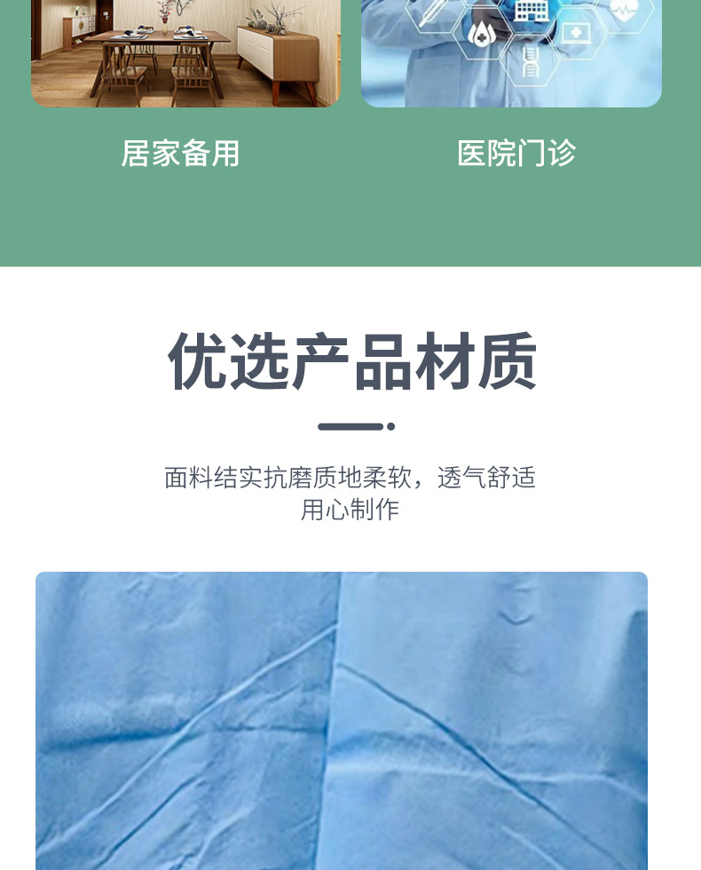 Hongda Sanitary Materials Disposable Blue Sleeveless Waterproof and Stain Proof Apron, Dust Proof and Breathable Independent Packaging