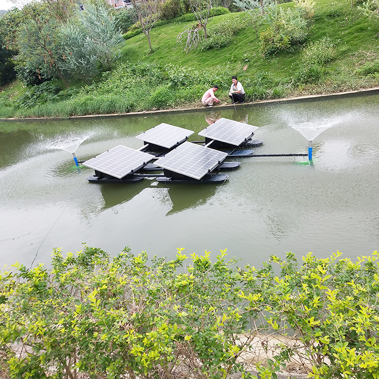 【 Dongfangyuan 】 Solar powered strong flow making aerator for river sewage black and odorous water treatment