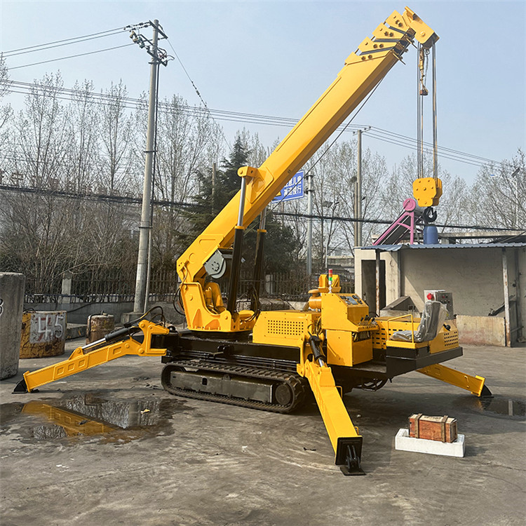 Crawler straight arm crane, 5-ton mini spider crane, steel crawler crane, elevator, Guisheng