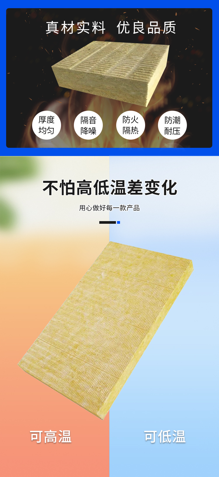 Xuzhe rock wool board insulation composite insulation board with various specifications for sound absorption and noise reduction functions