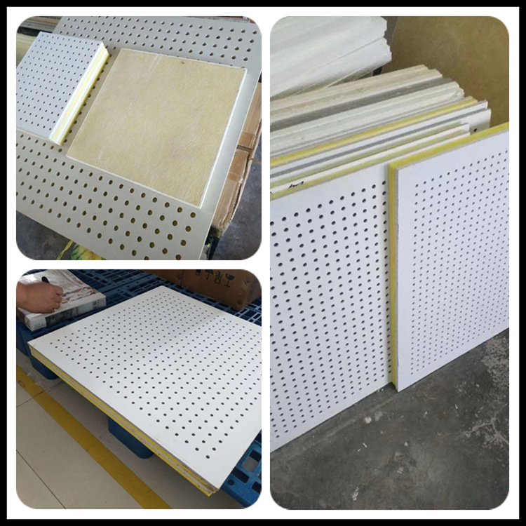 Calcium silicate sound-absorbing board, insulation wall board, perforated 6mm sound-absorbing composite board, rock wool, noise reduction and moisture prevention for machine room