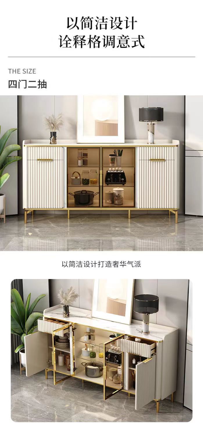 Italian style light luxury rock board dining cabinet manufacturer living room tea cabinet apartment hotel model room storage cabinet furniture wholesale