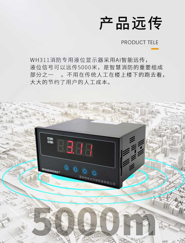 WH311 water tank level display device WHSENSORS triple lightning protection fire water tank level display device