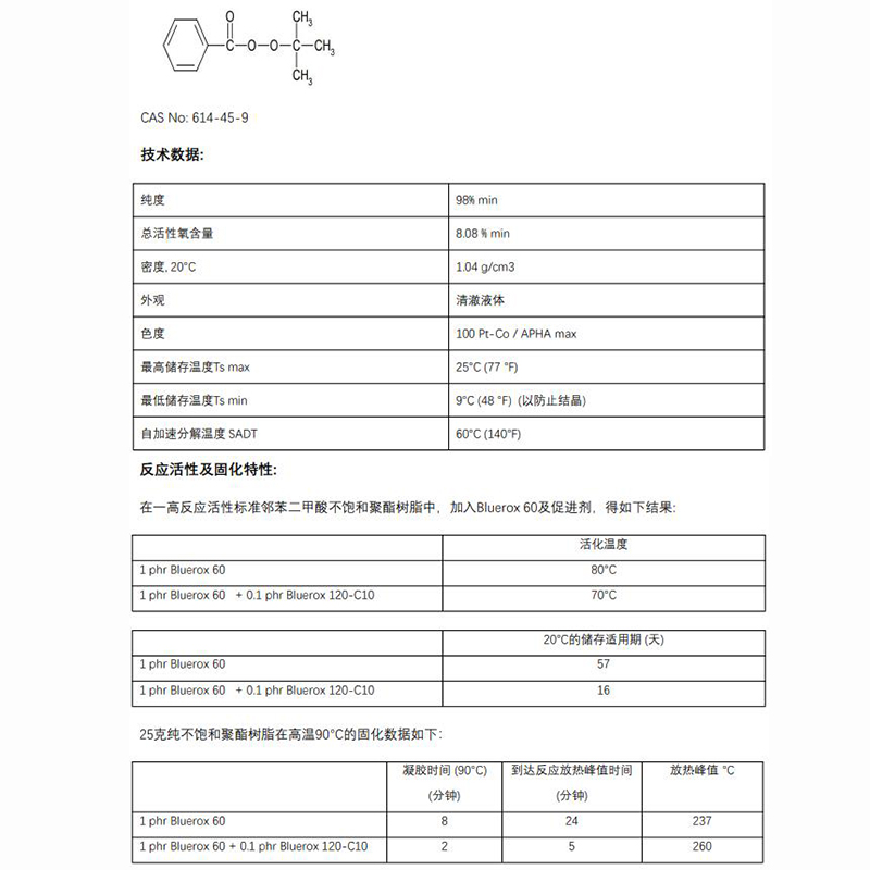 TBPB curing agent tert butyl ester initiator resin SMC block sheet molding high-temperature curing initiator