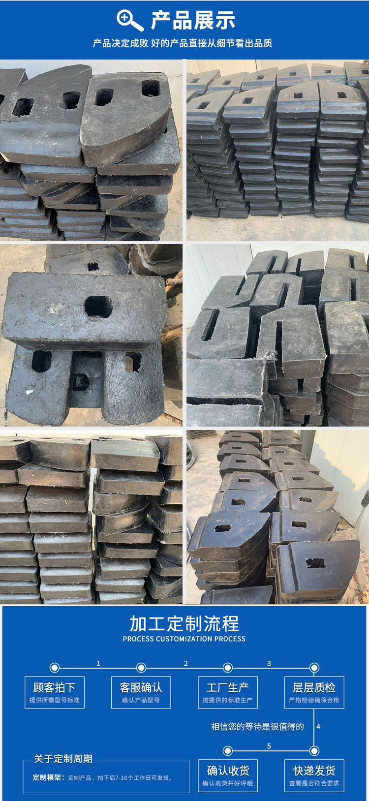 Customized processing of polyurethane mining truck bumpers, rubber shaped parts, buffer blocks for shock absorption and collision prevention by Zhongke