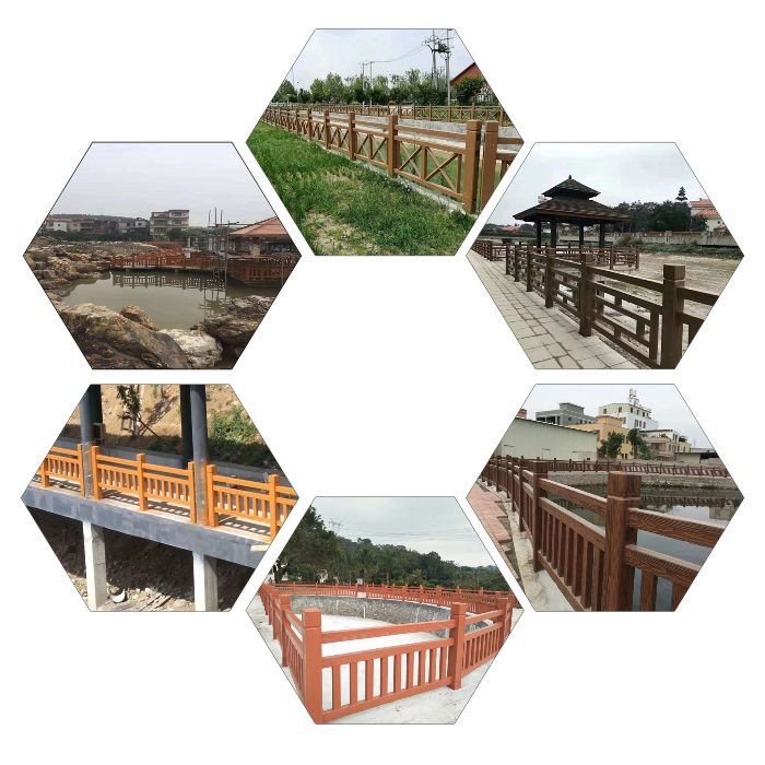 Concrete Prefabricated Cement Guardrail Park Scenic Area Imitation Wood Guardrail Manufacturer Directly Supplied Hengyi Building Materials