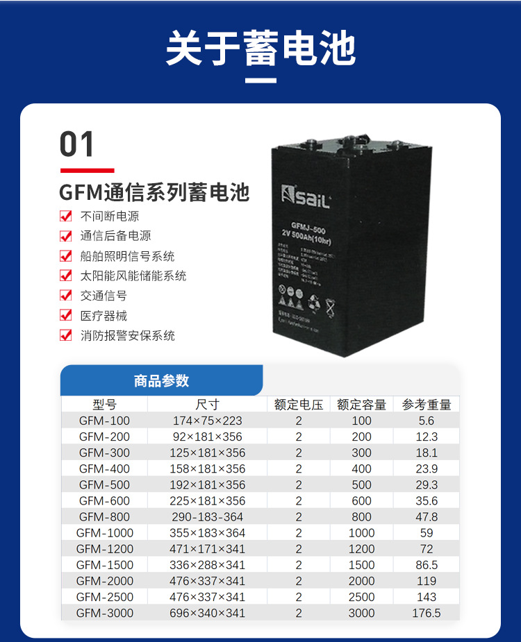 SaiL sail lead-acid battery 6-GFM-200 communication room 12V200AH solar UPSEPS power supply