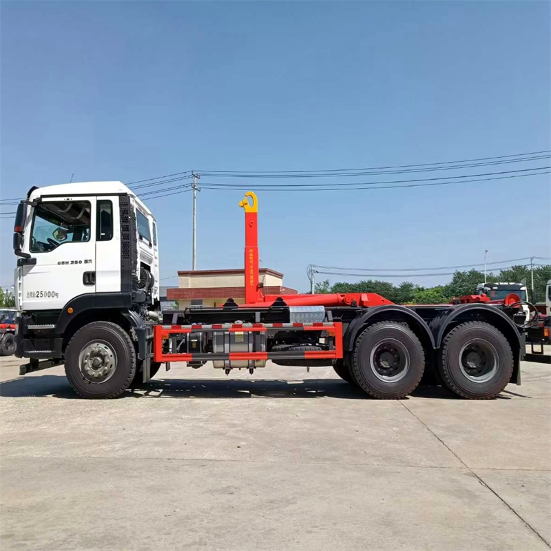 25 ton Dongfeng Tianlong rear double bridge carriage detachable garbage truck with 16 square box for after-sales worry free mortgage