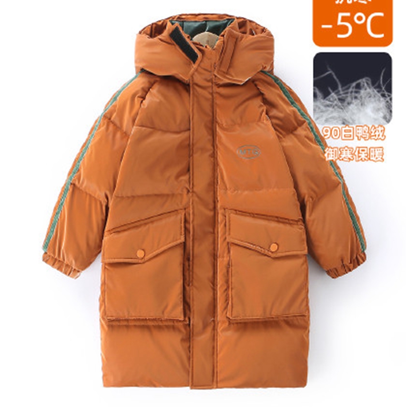 Girls' down cotton jacket for the winter of 2022, new thickened children's medium length down cotton jacket, westernized winter cotton jacket