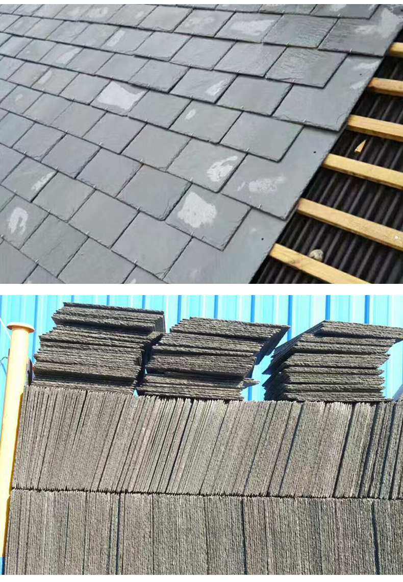 Supply of blue slate tiles, slate villa roof insulation, black European style castle retro roof tiles