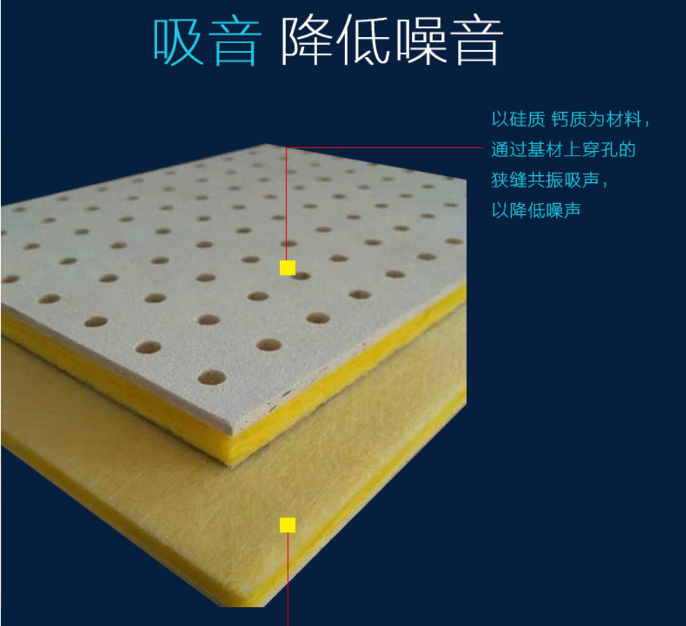 Calcium silicate sound-absorbing board, insulation wall board, perforated 6mm sound-absorbing composite board, rock wool, noise reduction and moisture prevention for machine room