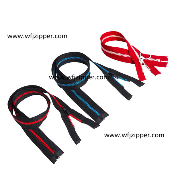 Wholesale of No. 5 resin zippers by manufacturers, black 20-60cm black stock, coarse toothed hard material, rubber tooth zippers