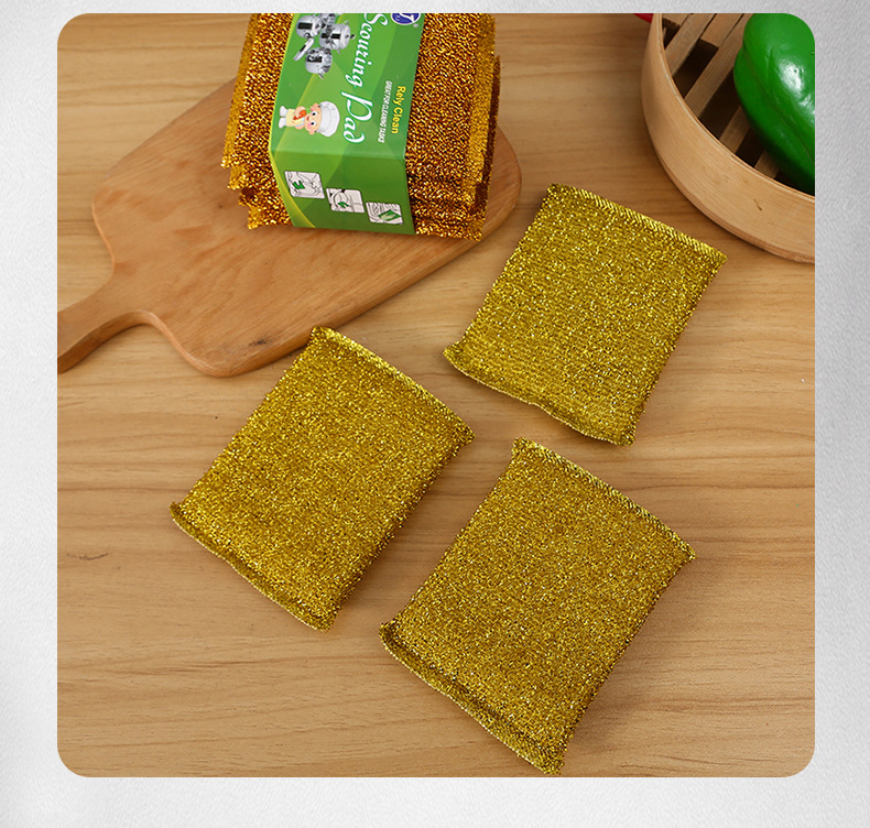 Golden hair, scallions, steel wire cloth, brushing, washing, big king sponge wiping, double-sided brush, pot washing, dishwashing, non greasy sponge block wholesale