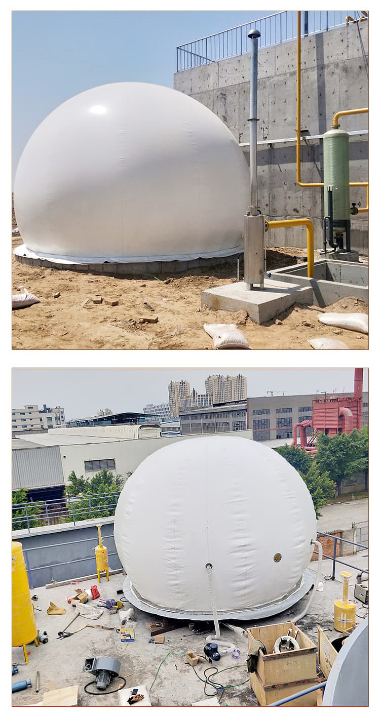 Anaerobic biogas storage tank, double membrane flexible gas tank, PVDF gas buffer device, with long service life