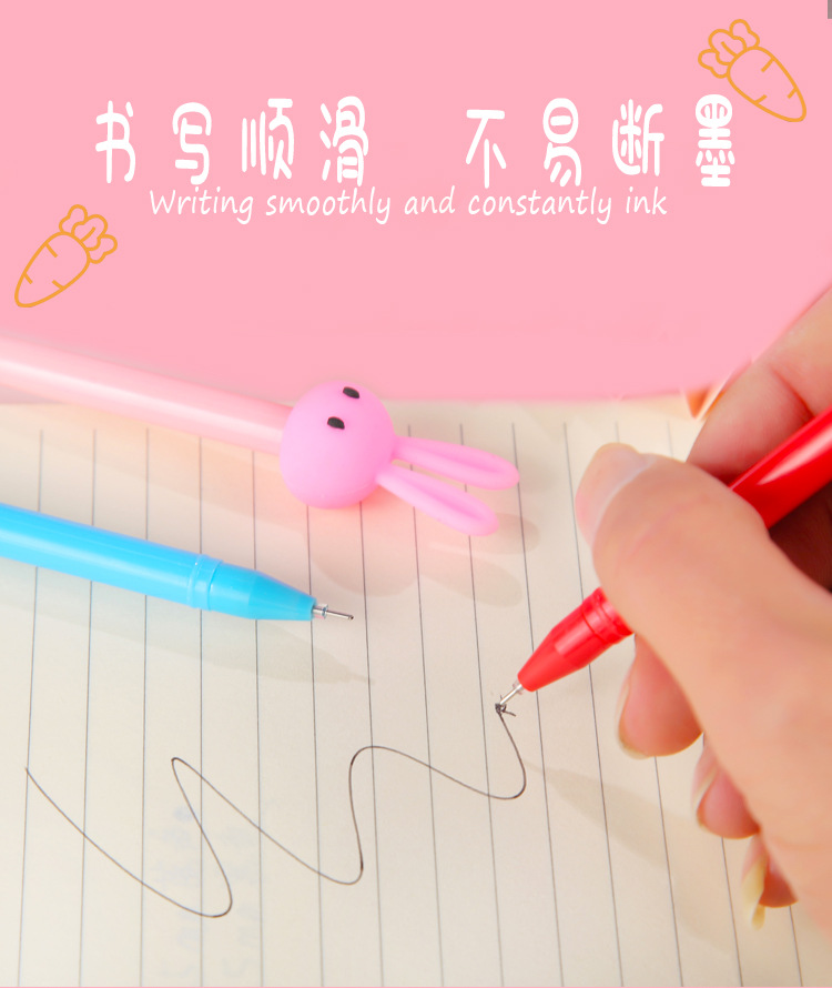 Korean creative Rollerball pen pvc soft glue student stationery black 0.5 carbon fountain pen wholesale cute cartoon pen