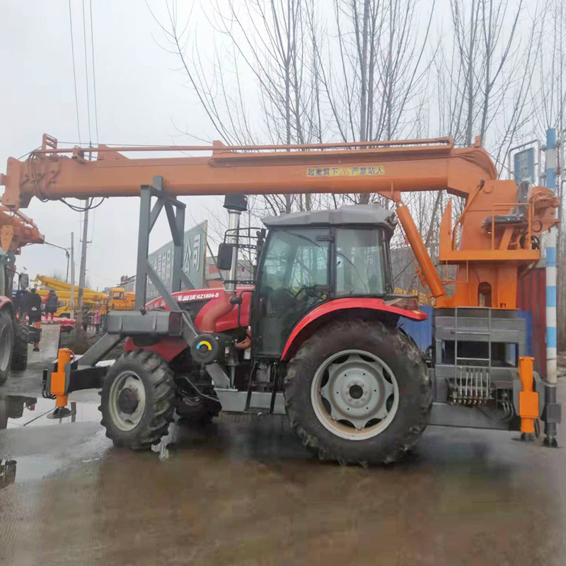 Tractor building floor self unloading crane, 6-ton electric power engineering four-wheel drive tractor, drilling and excavation integrated machine, Jiusheng