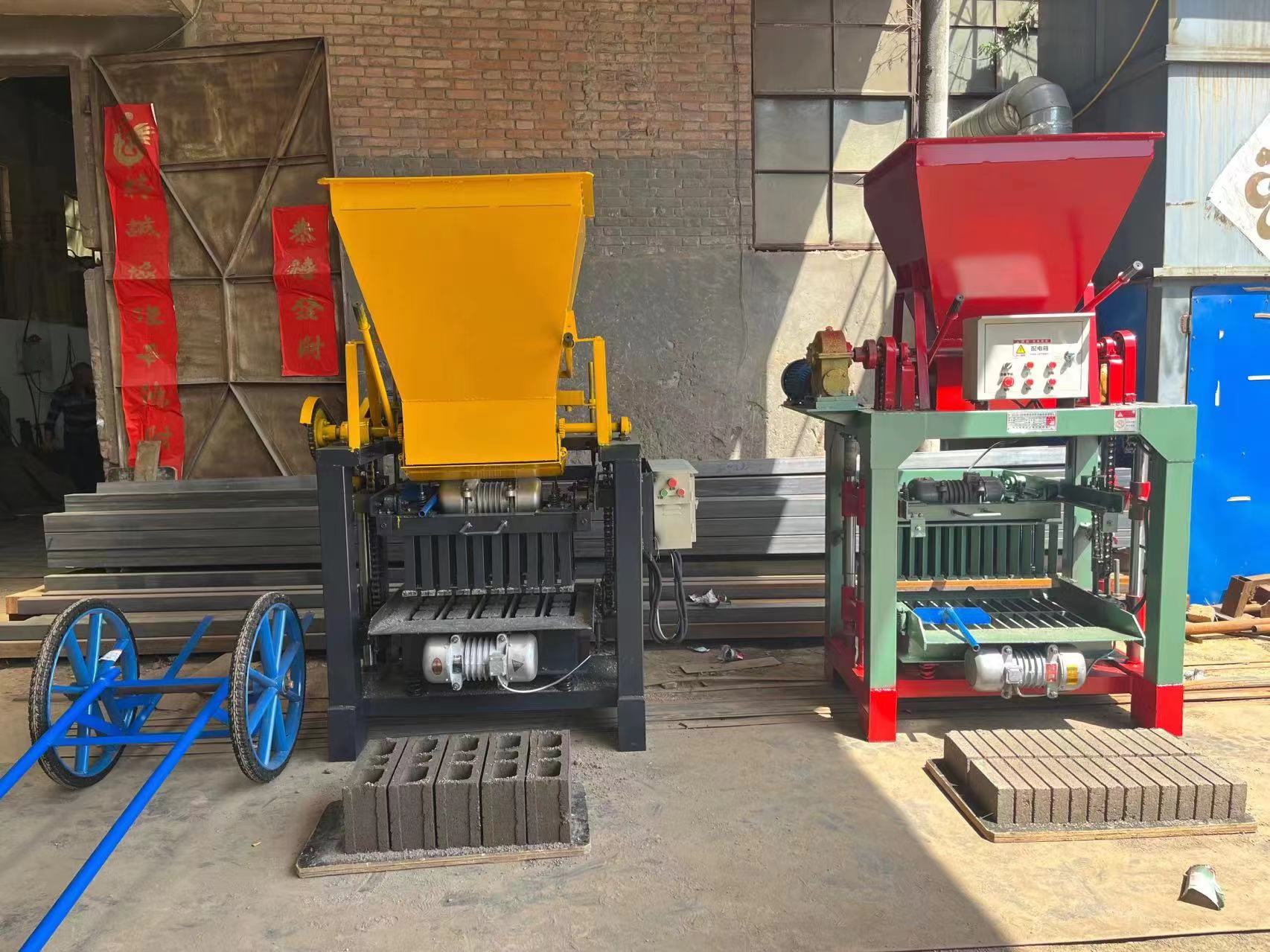 4-35B semi-automatic unburned cement brick machine small concrete brick machine production line permeable Concrete masonry unit equipment