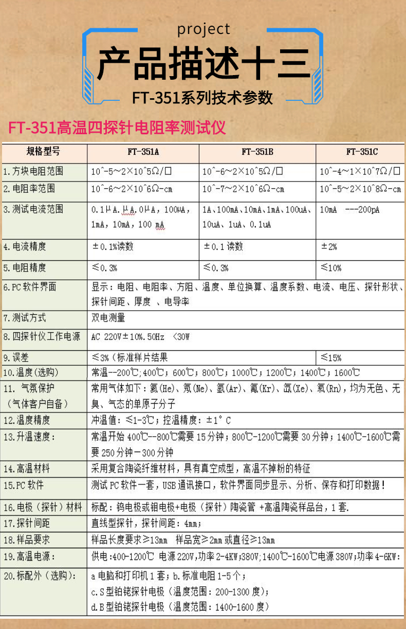 FT-342 Direct Reading Four Probe Resistivity Tester for Semiconductor Materials/Wafer Solar Cells