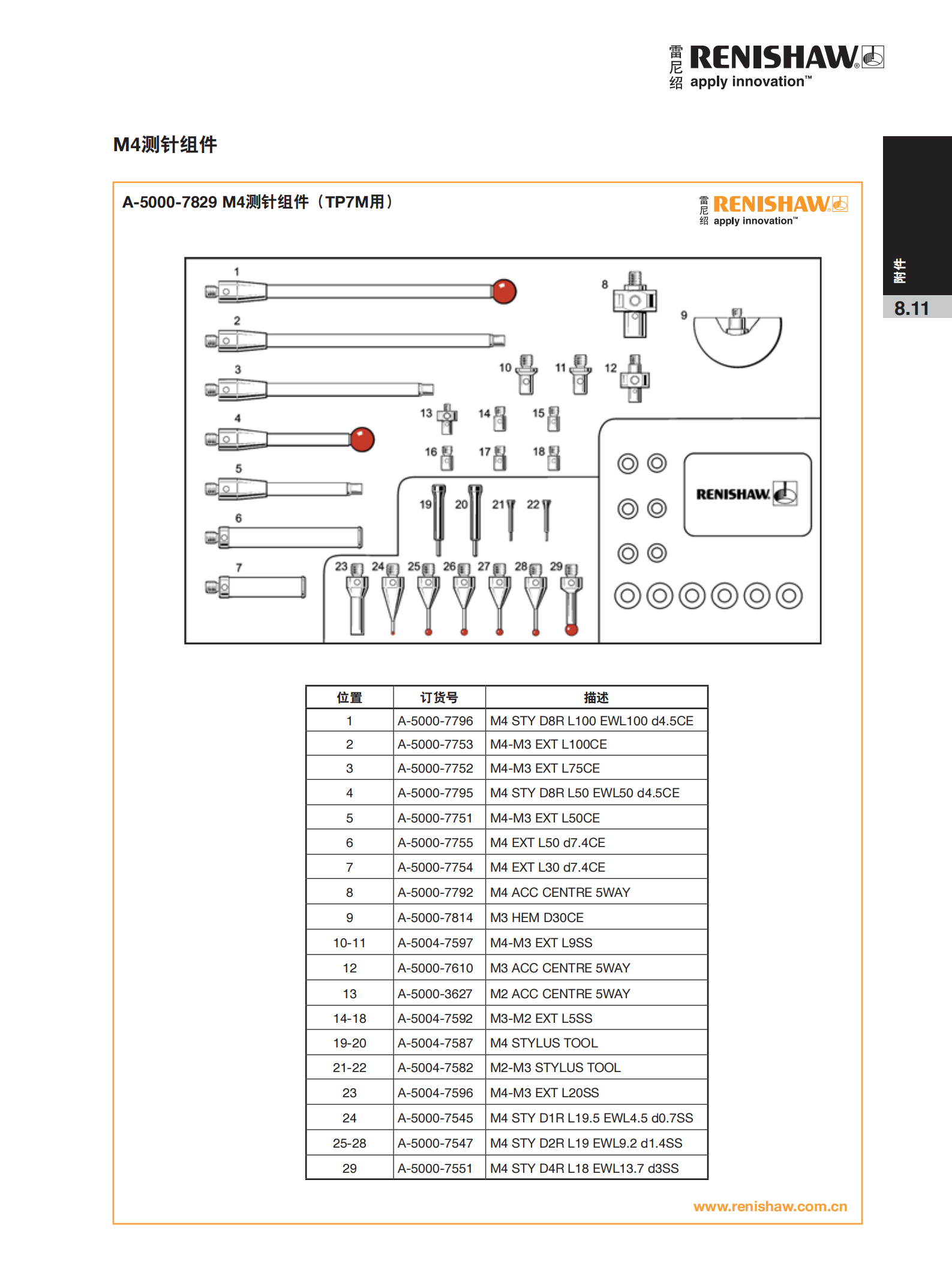 Spot Rinishaw Renishaw Measuring Needle Center Seat Machine Tool Probe ACC Center 5-way A-5000-7610