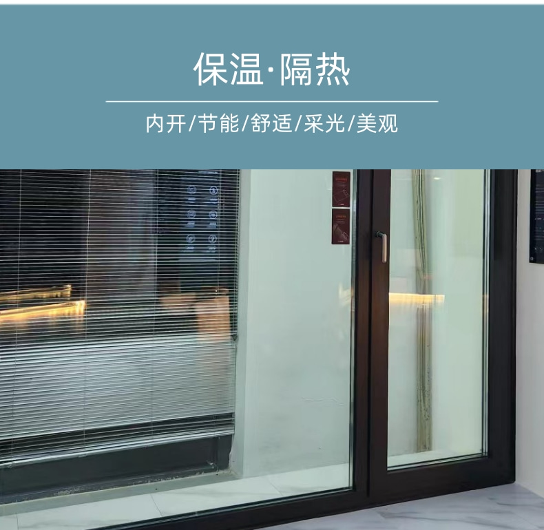 Interior doors and windows Yimeida 75 series interior swing in system sound insulation window decoration and installation thermal insulation window