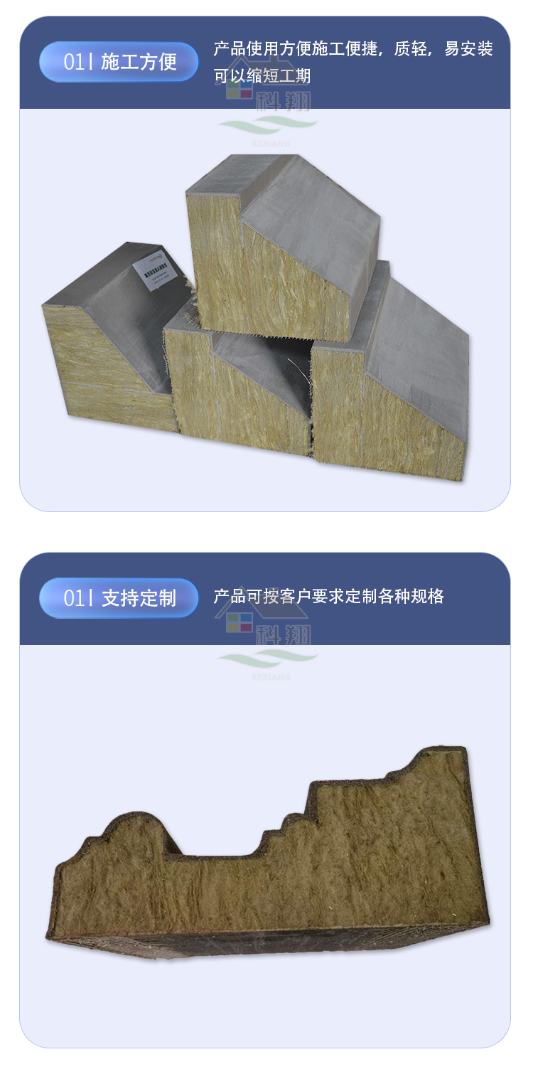 Kexiang Processing Customized Thermal Insulation Rock Wool Lines, Irregular Shaped Decorative Lines Welcome to Factory Customization