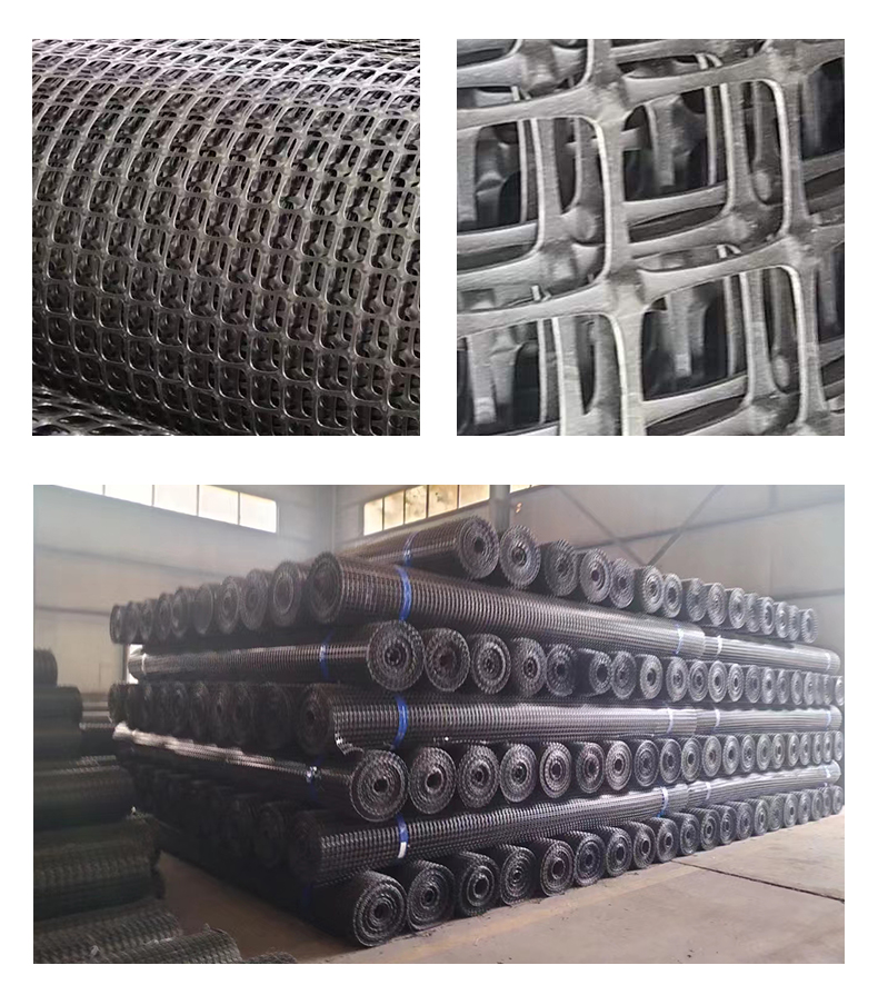 Plastic grille bidirectional 20-50kn black polypropylene road reinforced PP PE plastic mesh