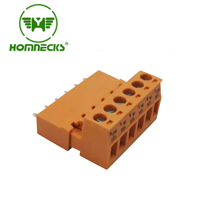 Hongyi 5.08mm spacing plug-in orange orange PCB wiring terminal environmentally friendly copper flame retardant color customizable