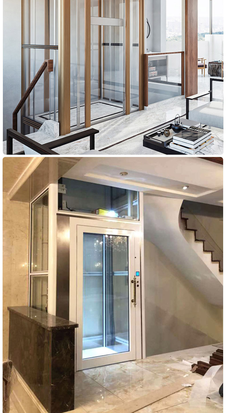 Small hydraulic sightseeing elevator for household villas, indoor and outdoor duplex attic, traction lifting platform on the second, third, fourth, and fifth floors