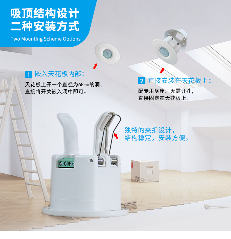 Human body sensing switch, reverse sensor, automatic recognition, applicable disinfection light, laboratory, restaurant, hospital corridor